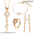 63102- Xuping italienische 4-teilige Schmuck Designer Messing Schmuck-Set 18k